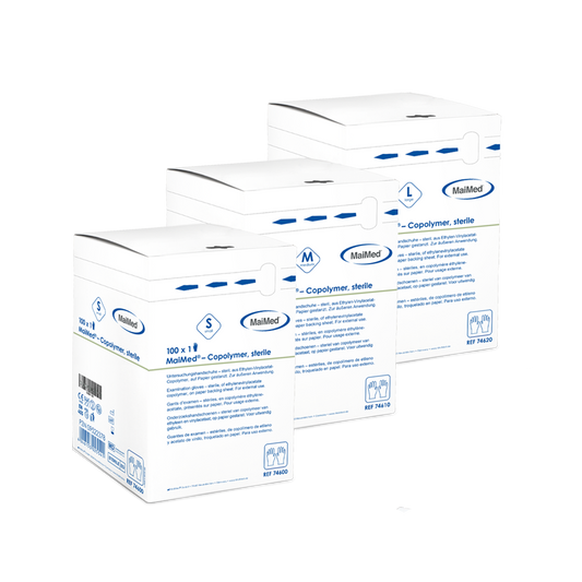 Guanti sterili monouso in copolimero MaiMed