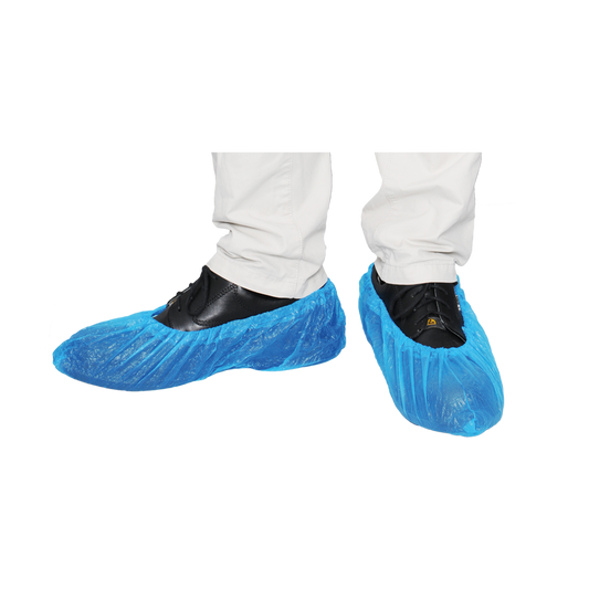 MaiMed-Cover Copriscarpe in CPE Copriscarpe usa e getta in CPE, blu, 100 pezzi/confezione. | Confezione (100 pezzi)
