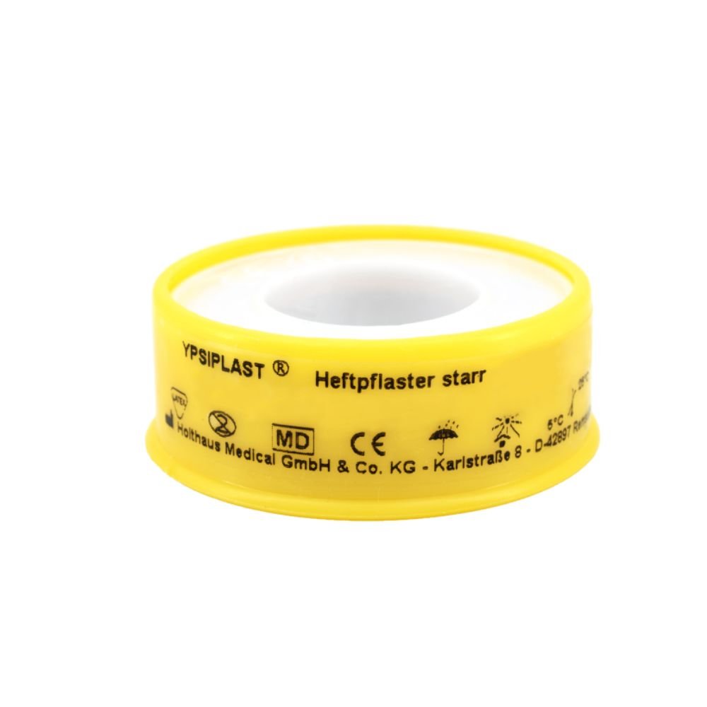 Il cerotto adesivo rigido Holthaus Ypsiplast® della Holthaus Medical GmbH & Co. KG è un cerotto medico dotato di un rivestimento in plastica gialla e di testi e simboli stampati, progettato per un’efficace cura delle ferite grazie all’elevata forza adesiva, che ne garantisce un impiego medico affidabile.