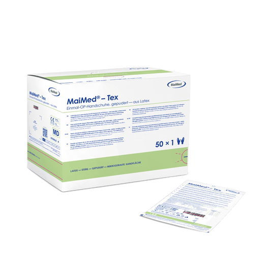 Guanti chirurgici in lattice sterili, leggermente talcati MaiMed-Tex, 50 paia/scatola