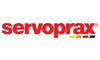 Servoprax Logo in rotem Schriftzug mit Markensymbol oben rechts und grafischen Elementen darunter, auf weißem Hintergrund