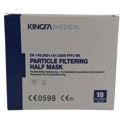 Maschera respiratoria FFP2, bianca, 10 pezzi. / Scatola senza valvola, elastici per le orecchie | Scatola (10 pezzi)