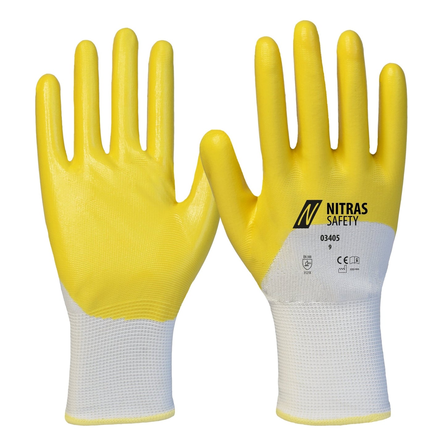Guanti in nitrile NITRAS, bianco/giallo