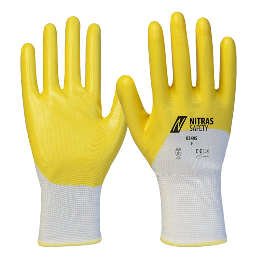 Guanti in nitrile NITRAS, bianco/giallo