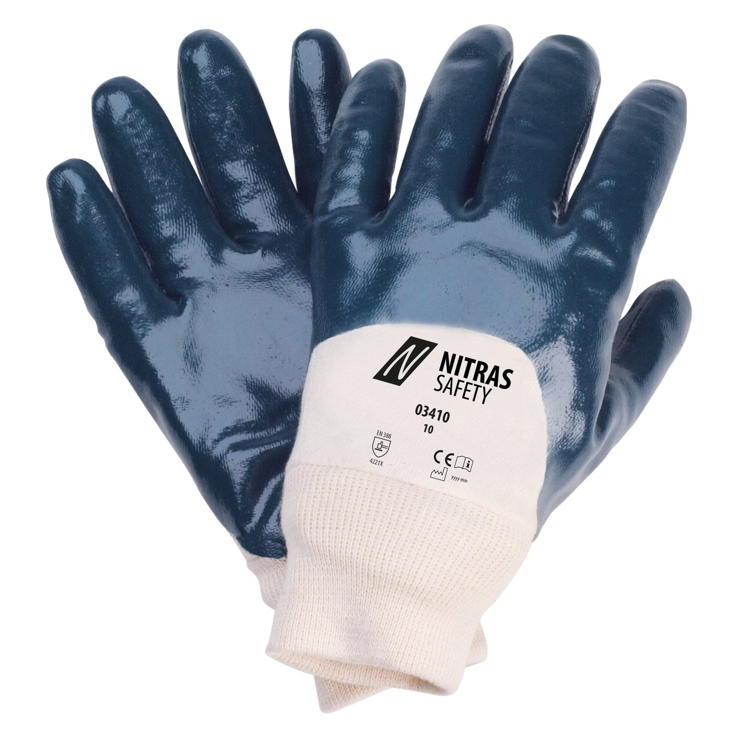 Guanti in nitrile NITRAS, colore naturale/blu
