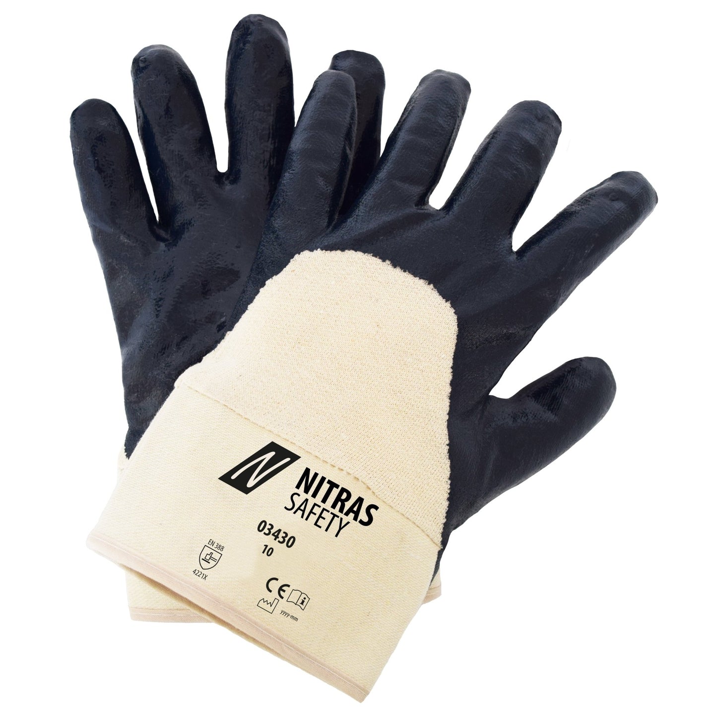 Guanti in nitrile NITRAS, colore naturale/blu
