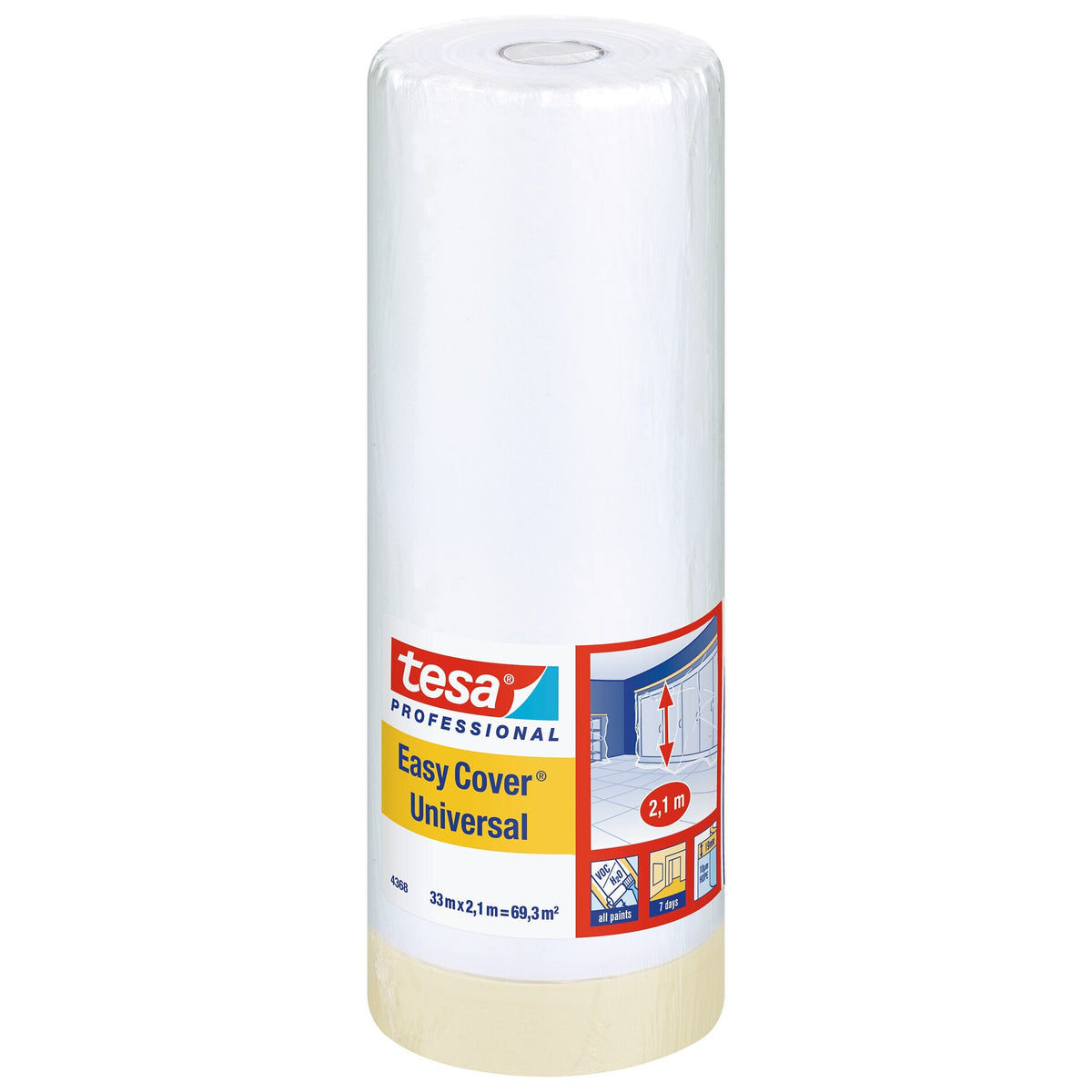 tesa Professional 4368 Easy Cover Universal Folie, braun 33 m x 2,1 m