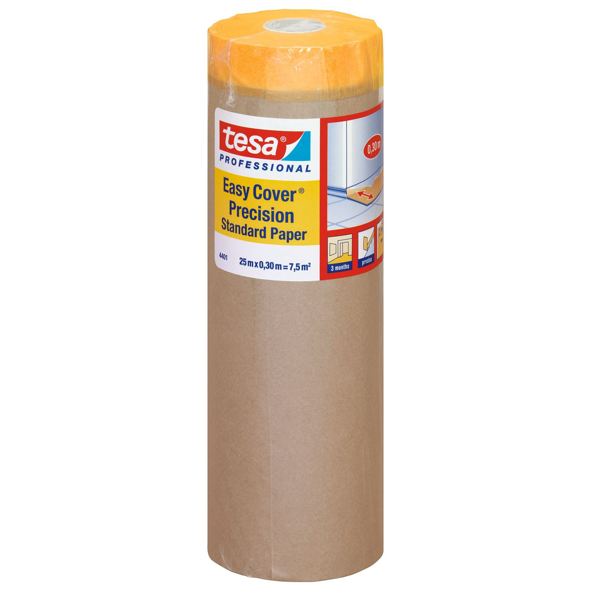 tesa Professional 4401 Easy Cover Präzision Standard Papier, orange 25 m x 300 mm
