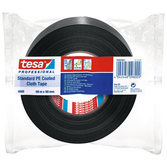 Nastro di riparazione tesa Professional 4688 PE nero, 50 m x 50 mm