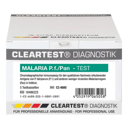 Confezione Cleartest Malaria P.f./Pan: 5 cassette test | Pacchetto (5 prove)