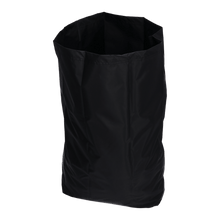 Un grande sacco per rifiuti riutilizzabile DEISS 6508 vuoto (650x870 mm, nero) della EMIL DEISS KG (GmbH + Co.) in materiale liscio e flessibile sta in piedi davanti a uno sfondo bianco semplice.