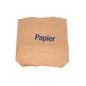 Ein Stapel brauner Papiersäcke der EMIL DEISS KG DEISS 7004 (70x95+20 cm, 70 g/m², 2-fach Bündel, 25 Stück) mit dem blauen Schriftzug "Papier" auf der Vorderseite, ideal für den industriellen Einsatz oder als umweltfreundliche Müllsäcke in Abfallsystemen.