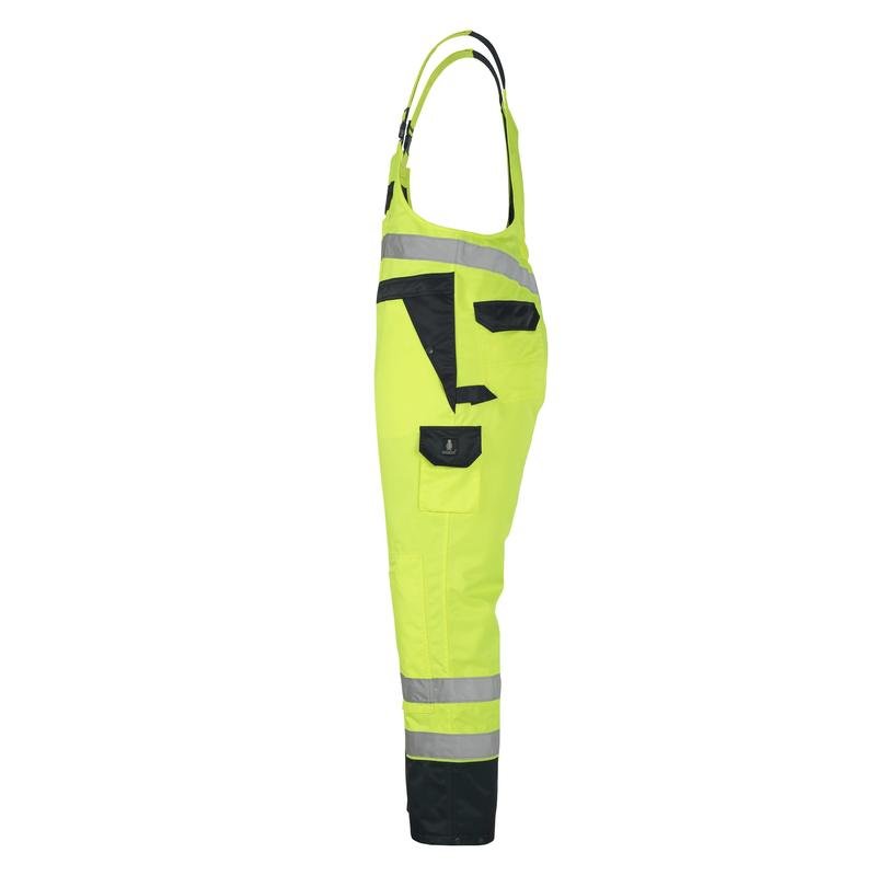 Salopette MASCOT® Wels, giallo alta visibilità/blu navy