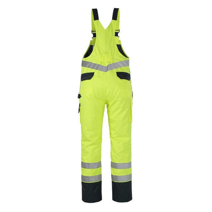 Salopette MASCOT® Wels, giallo alta visibilità/blu navy