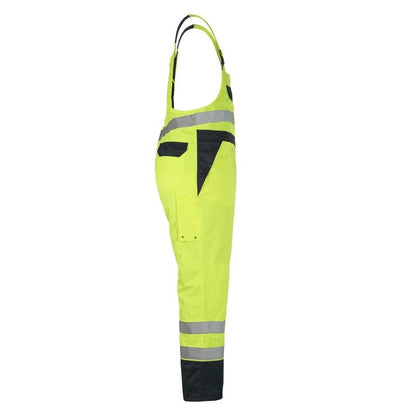 Salopette MASCOT® Wels, giallo alta visibilità/blu navy