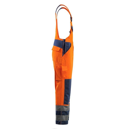 Salopette MASCOT® Barras, arancione ad alta visibilità/blu navy