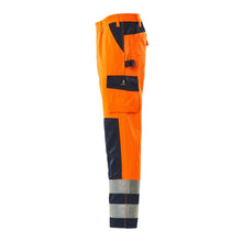 Pantaloni MASCOT® Olinda, arancione/blu scuro ad alta visibilità