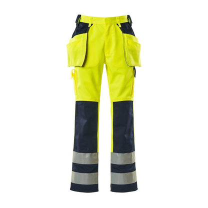 Pantaloni artigianali MASCOT® Almas, giallo alta visibilità/blu navy