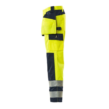Pantaloni artigianali MASCOT® Almas, giallo alta visibilità/blu navy