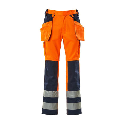 Pantaloni artigianali MASCOT® Almas, arancione/blu ad alta visibilità