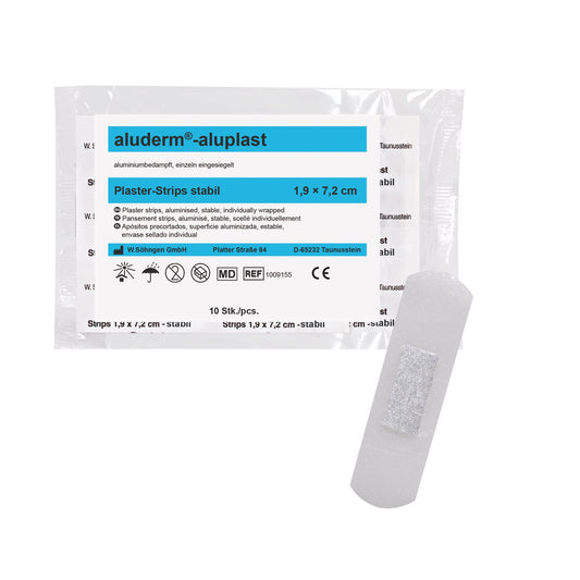 aluderm®-aluplast stabil Strips 1,9 x 7,2 cm, 10 pezzi