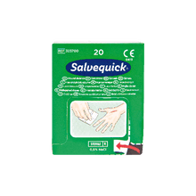 Salvequick - Salviette detergenti per ferite, confezione da 20 pezzi, scatola da 20 confezioni