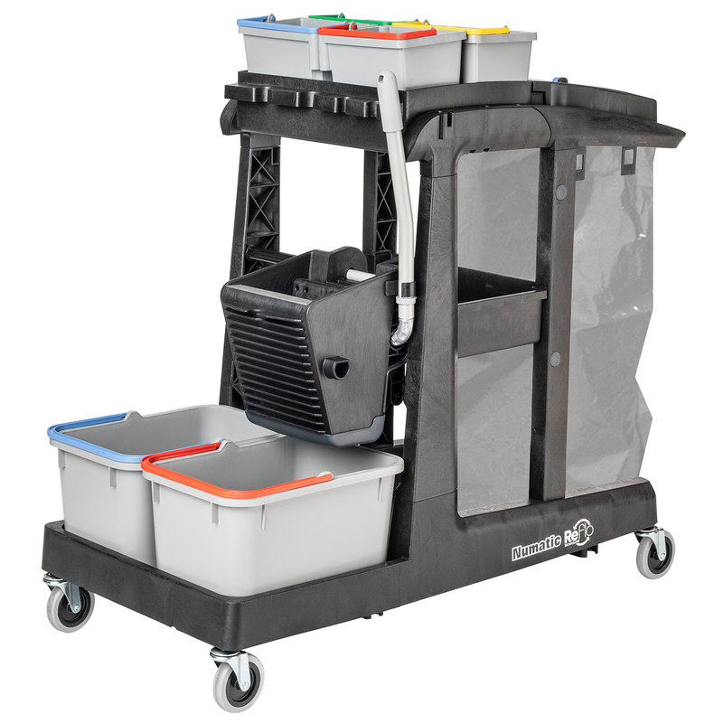 Carrello per pulizia Numatic EcoMatic EM3 A incl. set pressa universale SRK16 e secchi 4 x 5 litri | Confezione (1 pezzo)