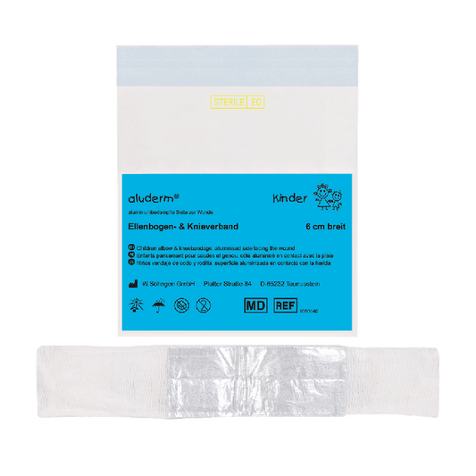 aluderm® Bendaggio per gomiti e ginocchia per bambini, 6 cm