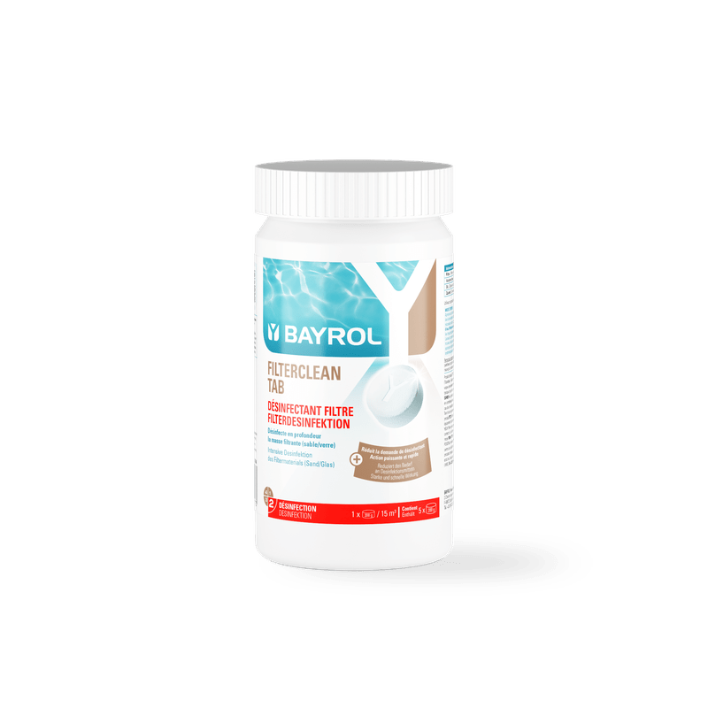 BAYROL Filterclean Tab 1 kg compresse di cloro per la doppia disinfezione dei filtri a sabbia | Confezione (1 kg) 