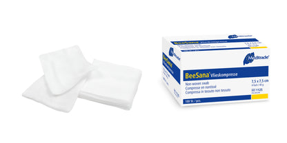 Compressa in pile BeeSana®, non sterile, 4 volte, 40 g, 7,5 x 7,5 cm | Confezione (100 pezzi)