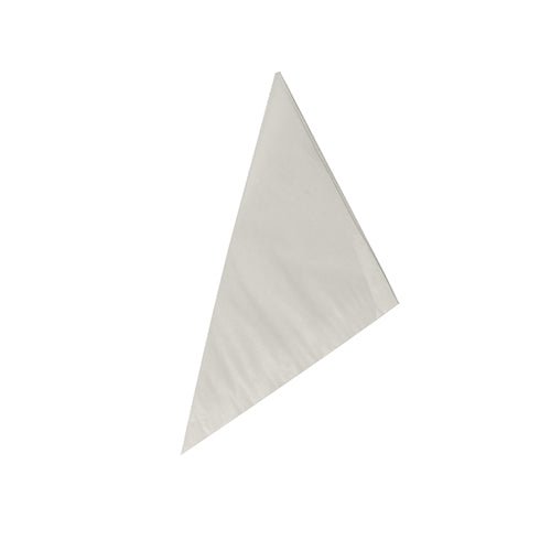 Un triangolo bianco, PAPSTAR 1000 coni di carta pergamena, resistenti al grasso, in sostituzione della PAPSTAR Una GmbH, spesso utilizzata nelle confezioni per la ristorazione, è raffigurata su uno sfondo bianco.