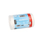 Un rotolo di sacchetti per rifiuti Starpak 100 (HDPE, 18 l, 52x46 cm, bianco) con una fascetta blu-rossa con la scritta 100 sacchetti. L'etichetta contiene un codice a barre e simboli di riciclaggio.