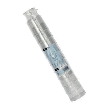 Starpak 10 bicchieri da vino rosso (0,2 l, Ø 7,2 cm, 10 cm di altezza) in PS trasparente, monoblocco e confezionati in pellicola termoretraibile - perfetti come eleganti bicchieri da vino rosso.