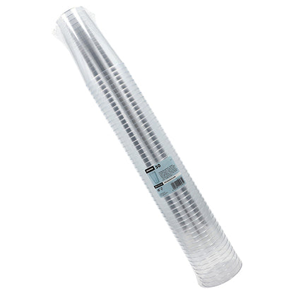 Un pacco di bicchieri Starpak 50, PS cristallino usa e getta è avvolto in un imballaggio di plastica con un'etichetta con il marchio Starpak e informazioni sul prodotto.