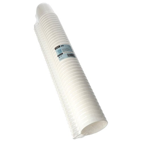 Starpak 40 tazze da caffè in PS bianco, 0,25l Ø 8cm · 8,5cm, in confezione termoretraibile - pratiche per l'uso quotidiano.