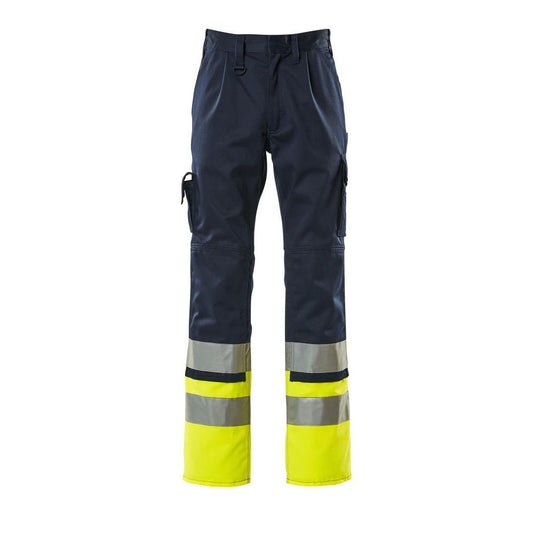 Pantaloni MASCOT® Patos, blu scuro/giallo alta visibilità