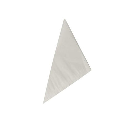 Un PAPSTAR 1000 coni di carta pergamena, resistenti al grasso, di PAPSTAR La GmbH è raffigurata come un pezzo di tessuto bianco di forma triangolare su uno sfondo bianco a tinta unita.