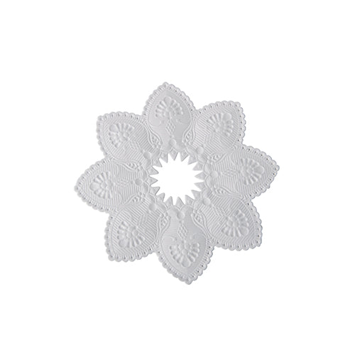 PAPSTAR maniche per candele rotonde, Ø 10 cm, bianco - pellicola decorativa con design elegante e goffratura floreale di PAPSTAR GmbH, ideale come base elegante per candele (100 pezzi).