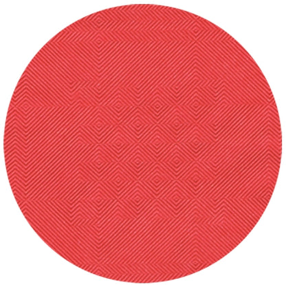 La tovaglia di carta con goffratura damascata (50 m x 1 m) della PAPSTAR GmbH presenta una superficie rossa circolare con un motivo geometrico damascato strutturato - ideale per occasioni festive.