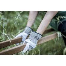 NITRAS SPLIT MASTER, guanti in crosta di mucca, righe verde/rosso/giallo/grigio