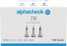 Lancette di sicurezza Alphacheck TRI 23G | Confezione (100 pezzi)