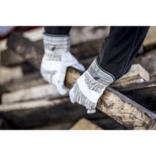 NITRAS SPLIT MASTER PRO, guanti in crosta di mucca, rigato verde/rosso/giallo/grigio, cotone EN 388 | Confezione (12 paia)