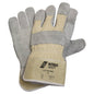 NITRAS SPLIT STAR V, guanti in crosta di mucca, colore naturale/grigio, cotone EN 388 | Confezione (12 paia)