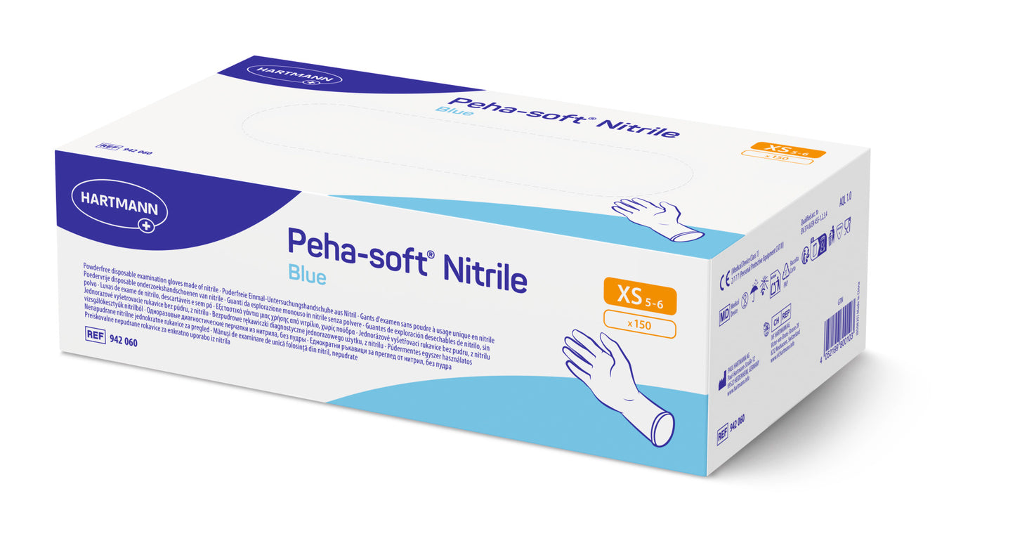 Peha-soft® blu nitrile XS P150 | Confezione (150 pezzi)