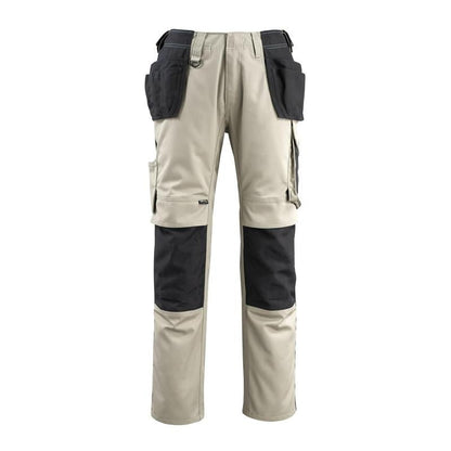 Pantaloni artigianali MASCOT® Bremen, kaki chiaro/nero