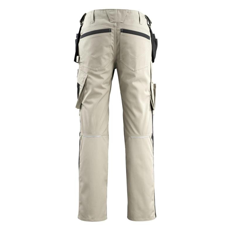 Pantaloni artigianali MASCOT® Bremen, kaki chiaro/nero