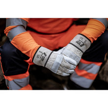 NITRAS ZEUS, guanti in pelle bovina pieno fiore, colore naturale/grigio