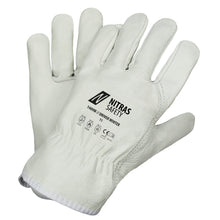 NITRAS DRIVER WINTER, guanti in pelle bovina pieno fiore, grigio
