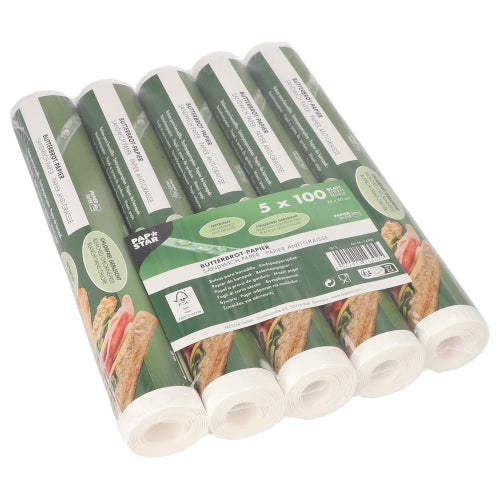 La carta da sandwich PAPSTAR, 25x30 cm, bianca, viene fornita in una confezione con 500 fogli confezionati in pellicola termoretraibile dalla PAPSTAR GmbH - ideale per confezionare alimenti.