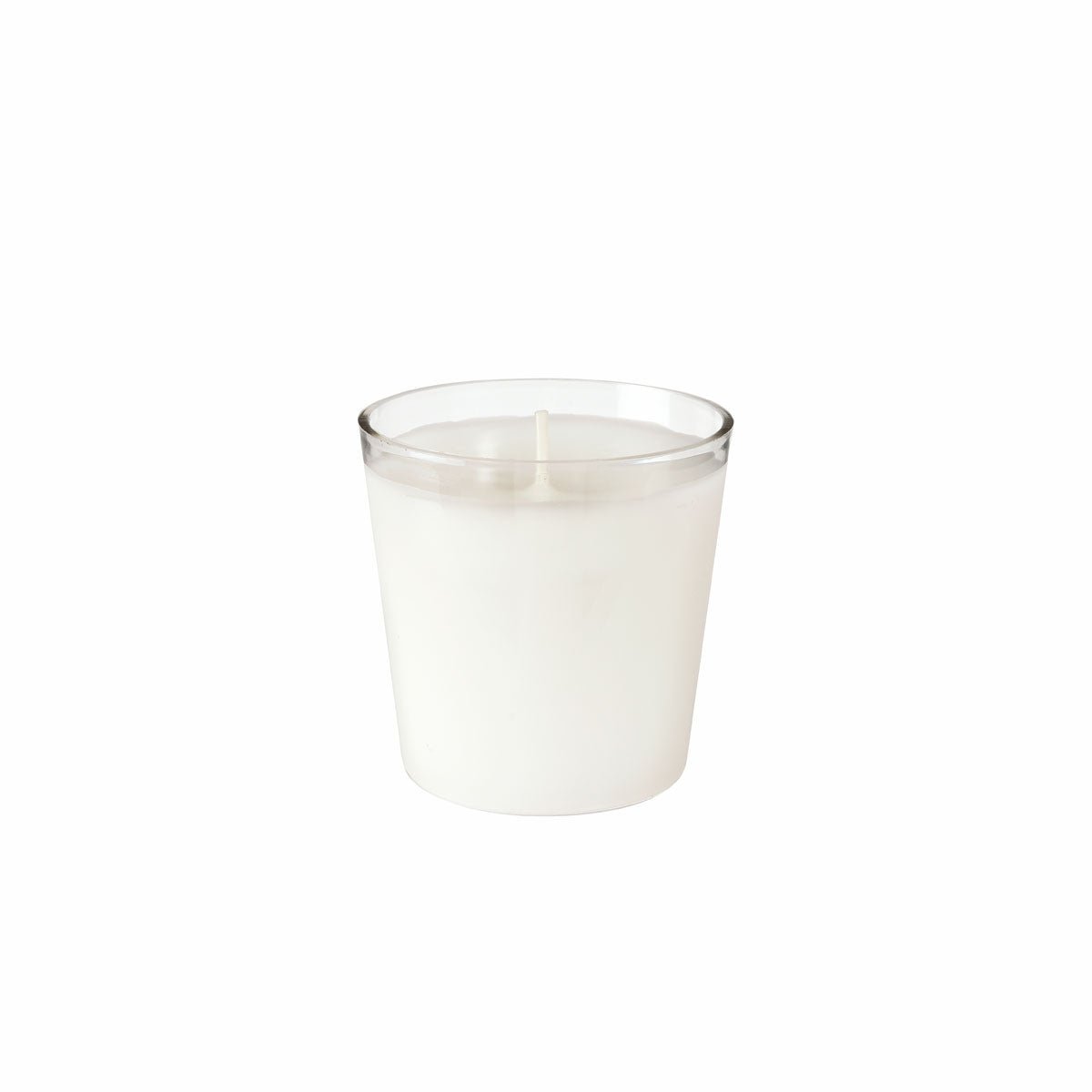 La ricarica Switch & Shine di Duni GmbH, una candela bianca con uno stoppino in vetro trasparente (65 x 65 mm), offre circa 30 ore di durata - ideale per un'atmosfera duratura.